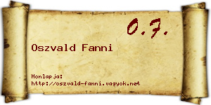 Oszvald Fanni névjegykártya